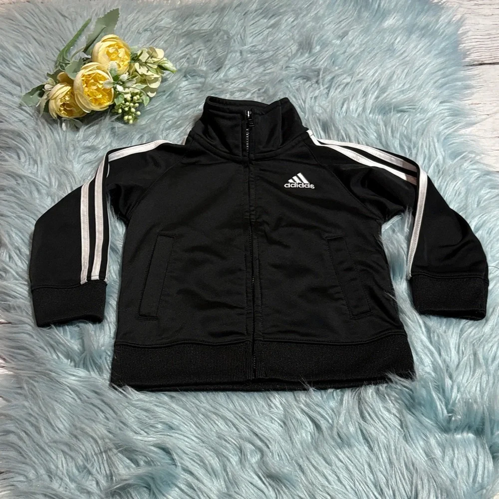 Adidas Stripe Black White Track Jacket sz 18M